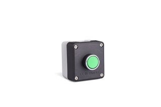 P Series Plastic 1 Hole BDDY + C3BK (NO) + CKY ( LED GREEN 100-230V ) Black-Grey Control Box
